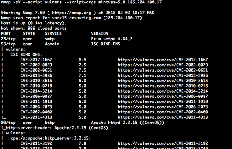 NMAP Screenshot, Command line port scanner