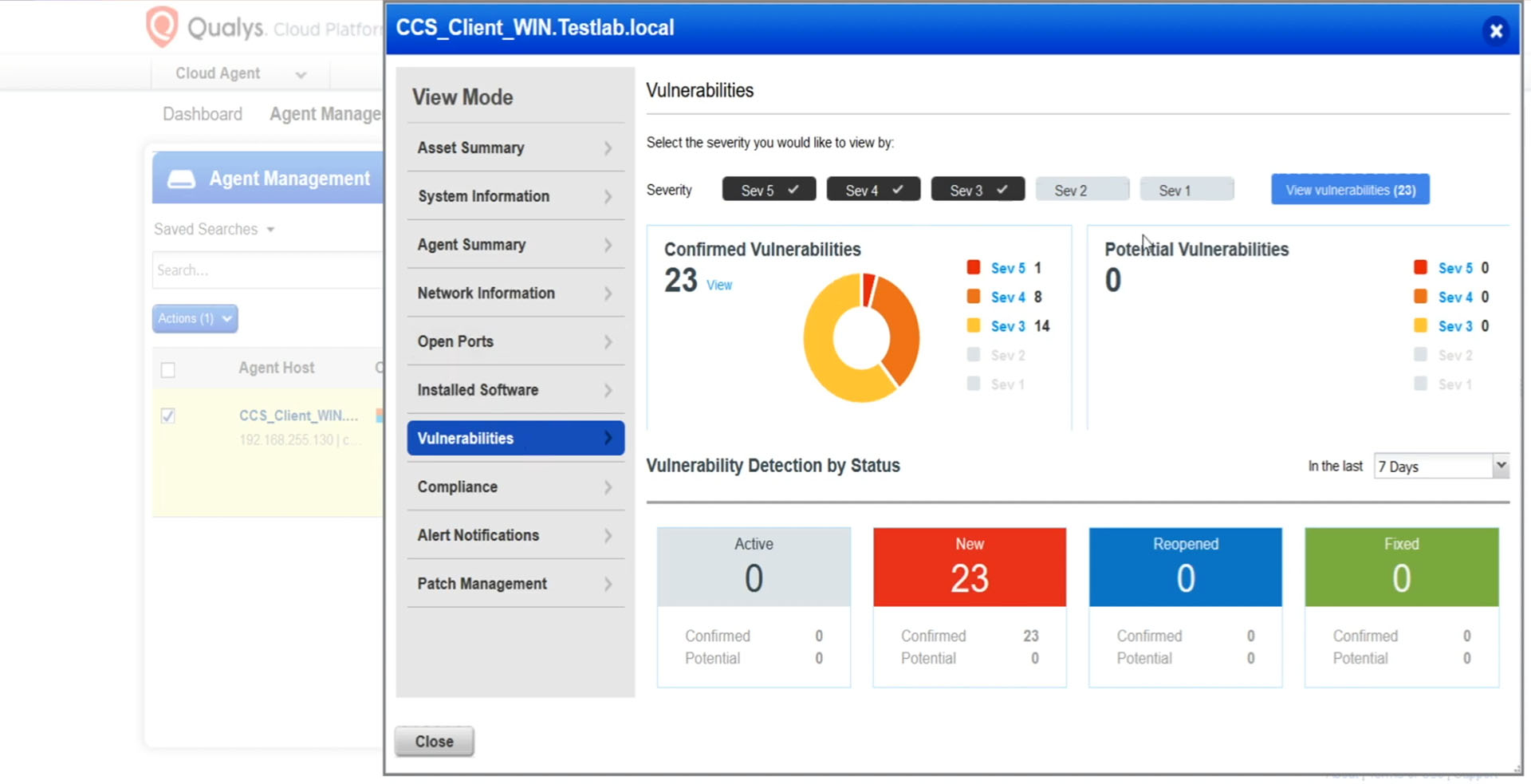 Screenshot of Qualys Scanner as a cloud service